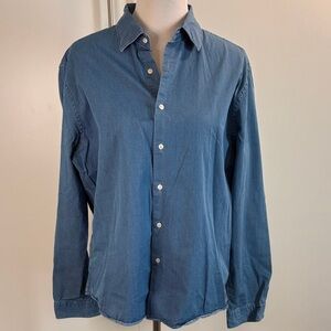 Figaret Paris Chambray Denim Button-Down Shirt | L